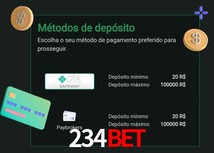 O cassino 234Bet oferece uma grande variedade de métodos de pagamento